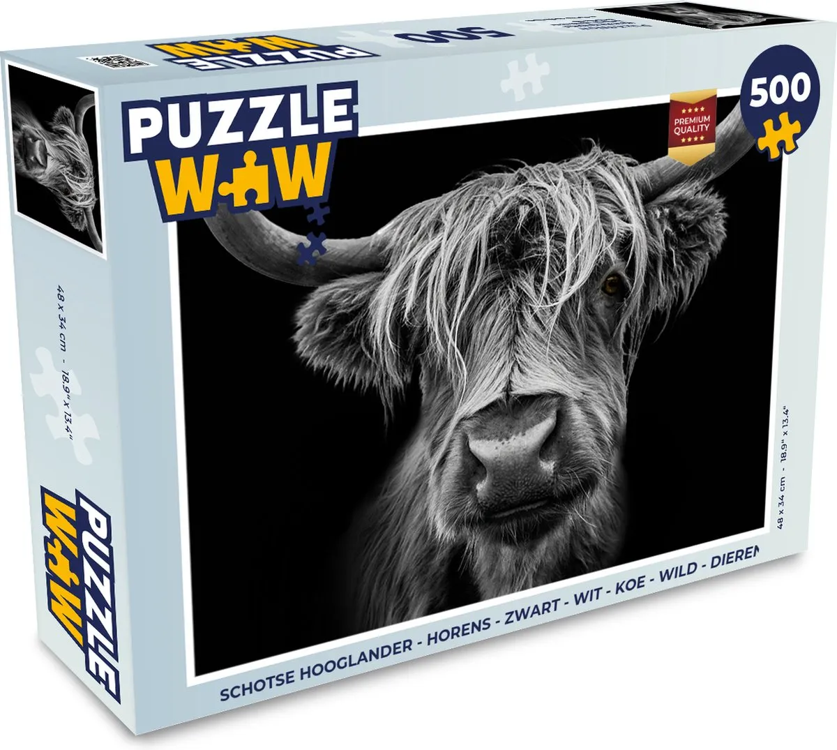 PuzzleWow Schotse Hooglander Legpuzzel 500 Stuks - Multicolor