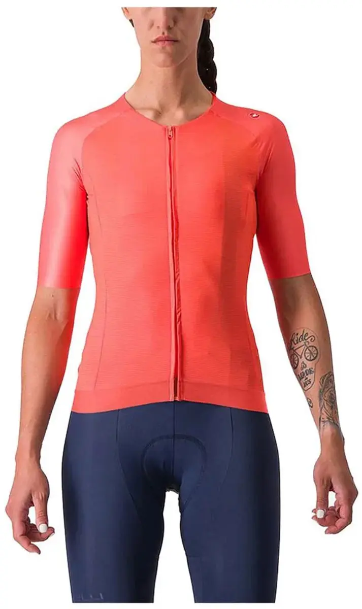 Castelli Aero Pro 7.0 Korte Mouw Wielertrui Oranje L Vrouw