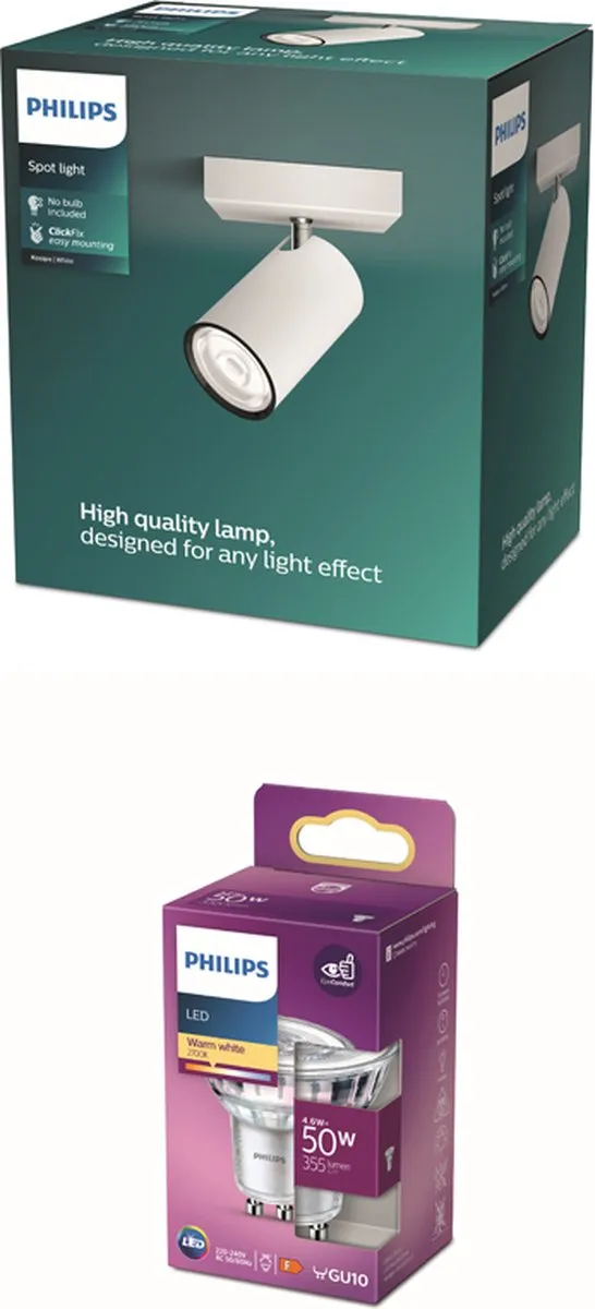 Philips Kosipo Opbouwspot GU10 - 4.6W Warmwit