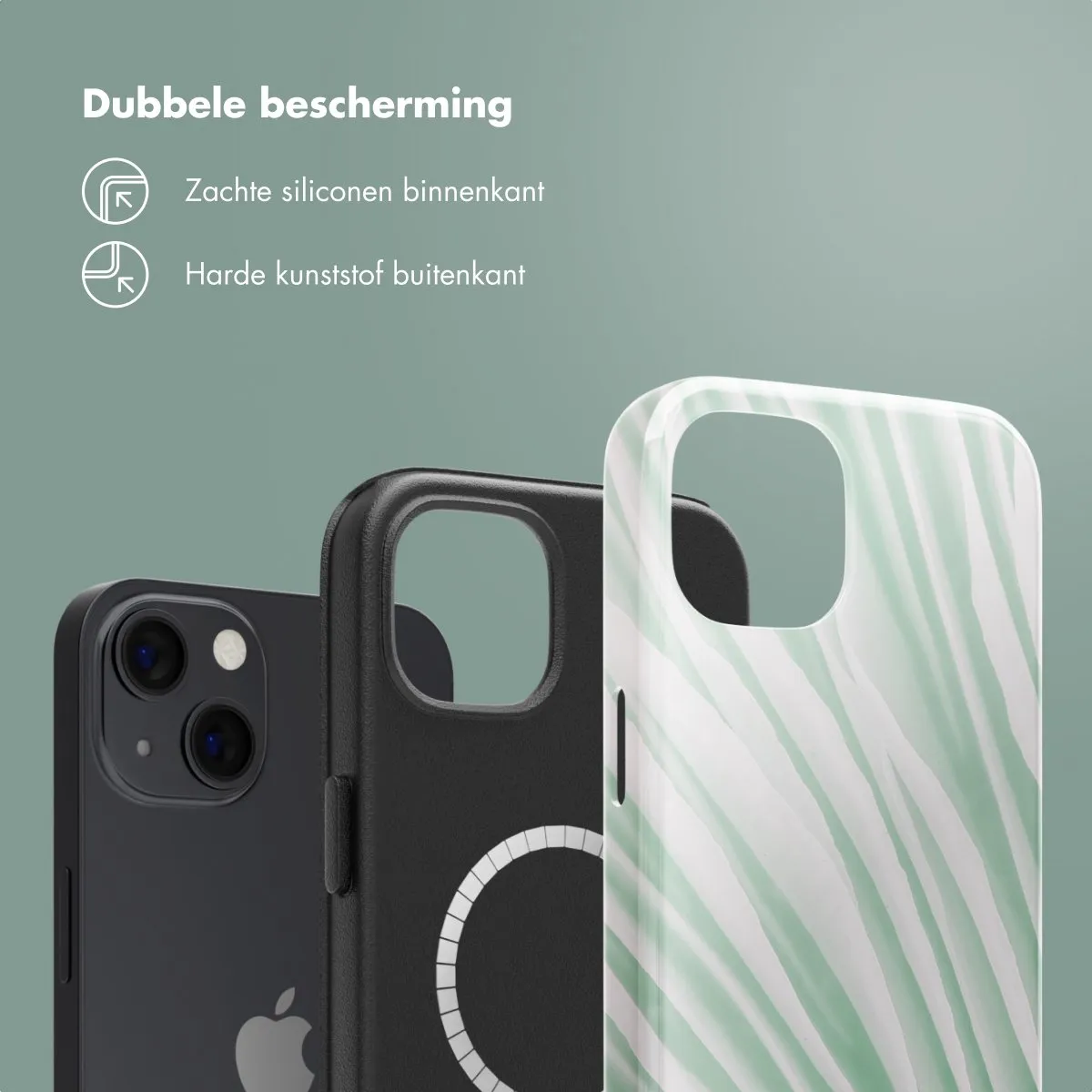 Selencia Hoesje iPhone 13 Nature Grayed Jade - MagSafe