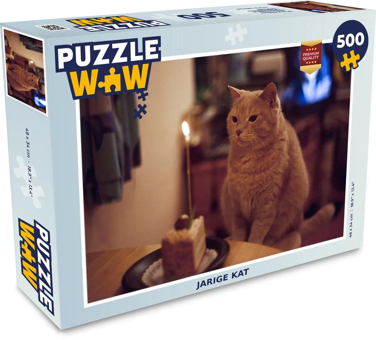 PuzzleWow Kat Verjaardag Legpuzzel 500 Stuks