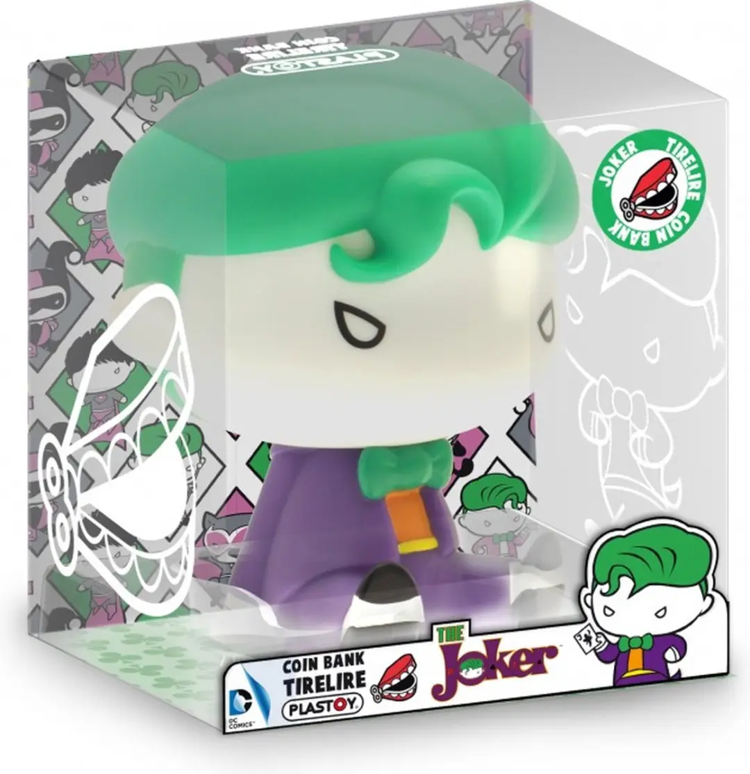 Plastoy DC Comics Chibi Joker Spaarpot 17cm - Paars - afbeelding 3 van 5