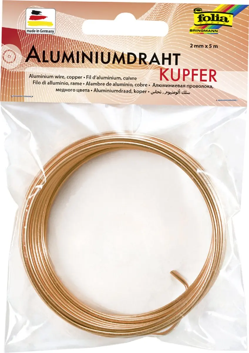 Folia Aluminium Draad 2mm x 5m Koper