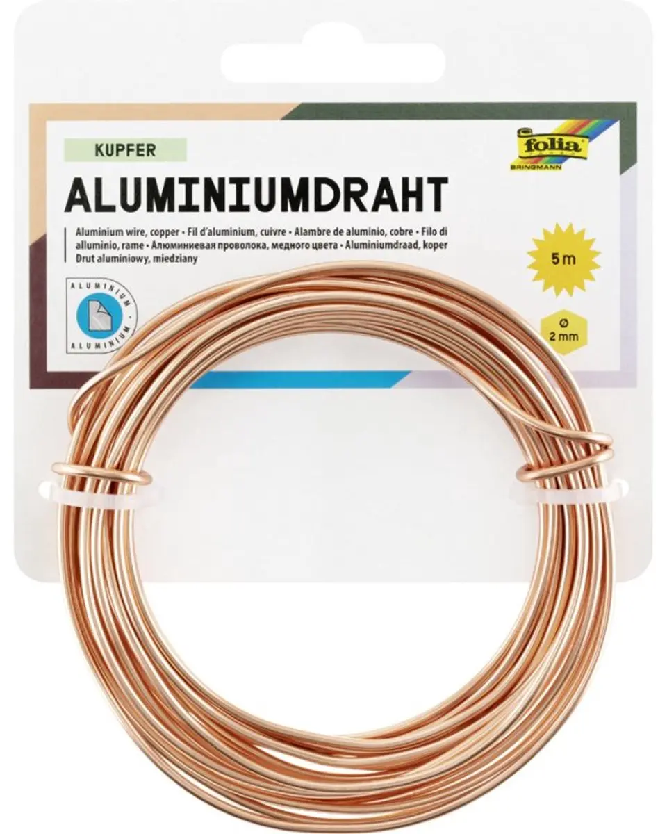 Folia Aluminium Draad 2mm x 5m Koper - afbeelding 2 van 6
