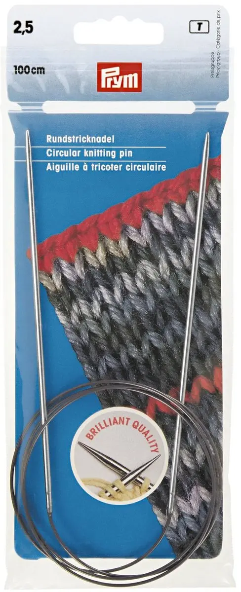 Prym HN Rondbreinaalden 2.5mm 100cm - Zilver - afbeelding 2 van 5