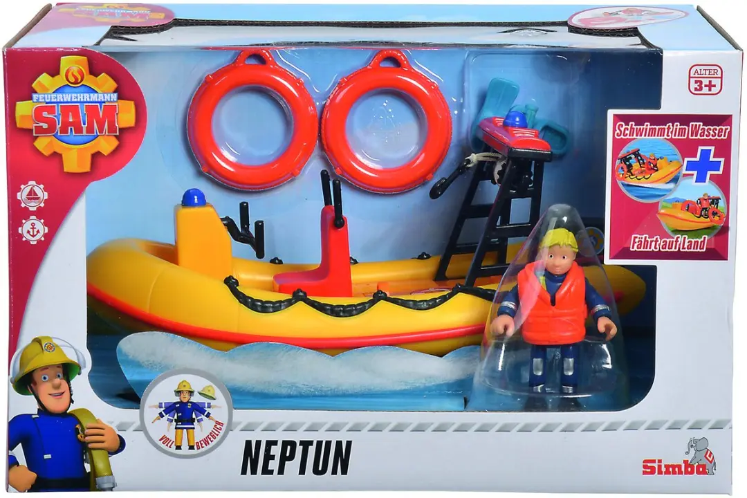 Simba Brandweerman Sam Neptune Boot - Speelgoedvoertuig - afbeelding 2 van 6