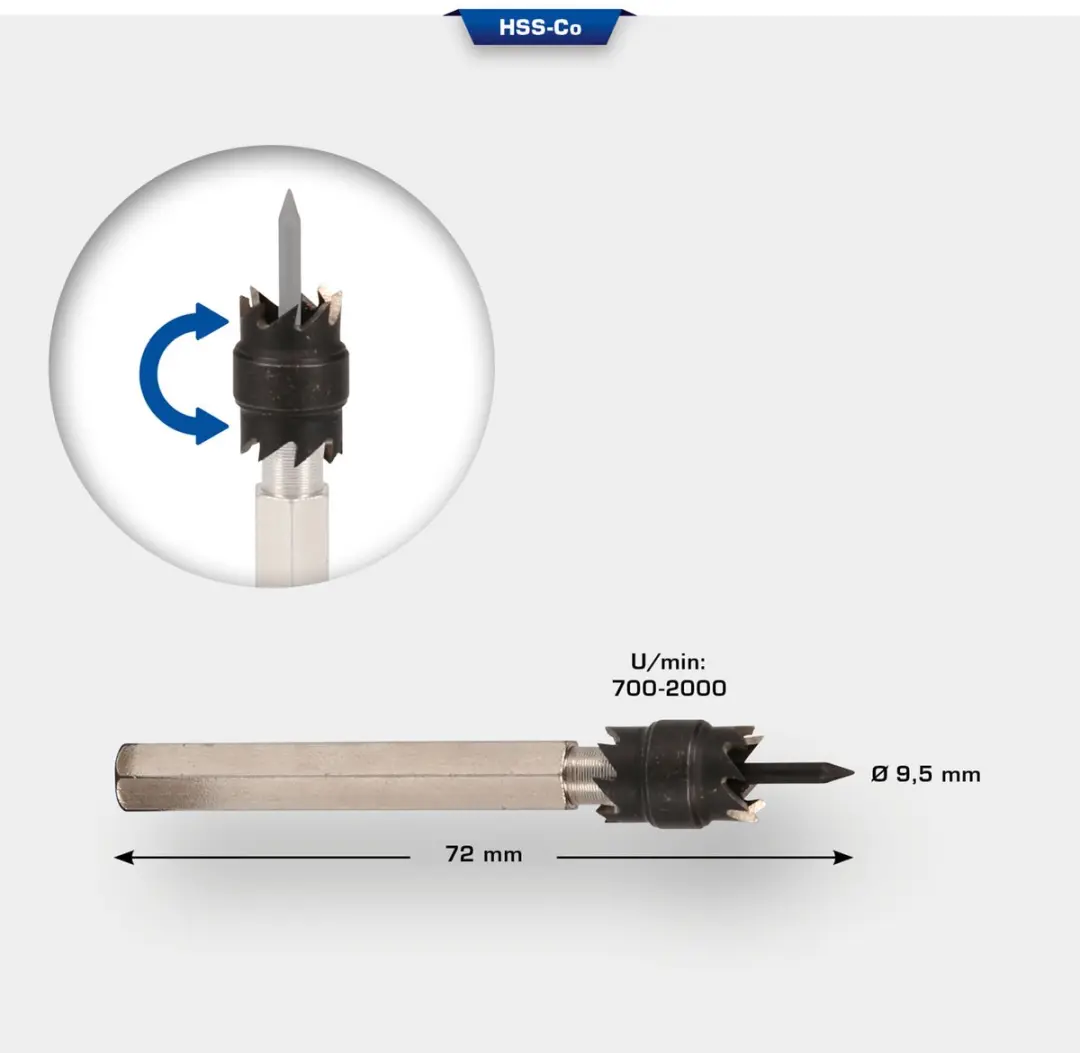 Brilliant Tools BT516001 Laspuntboorfrees - afbeelding 5 van 6
