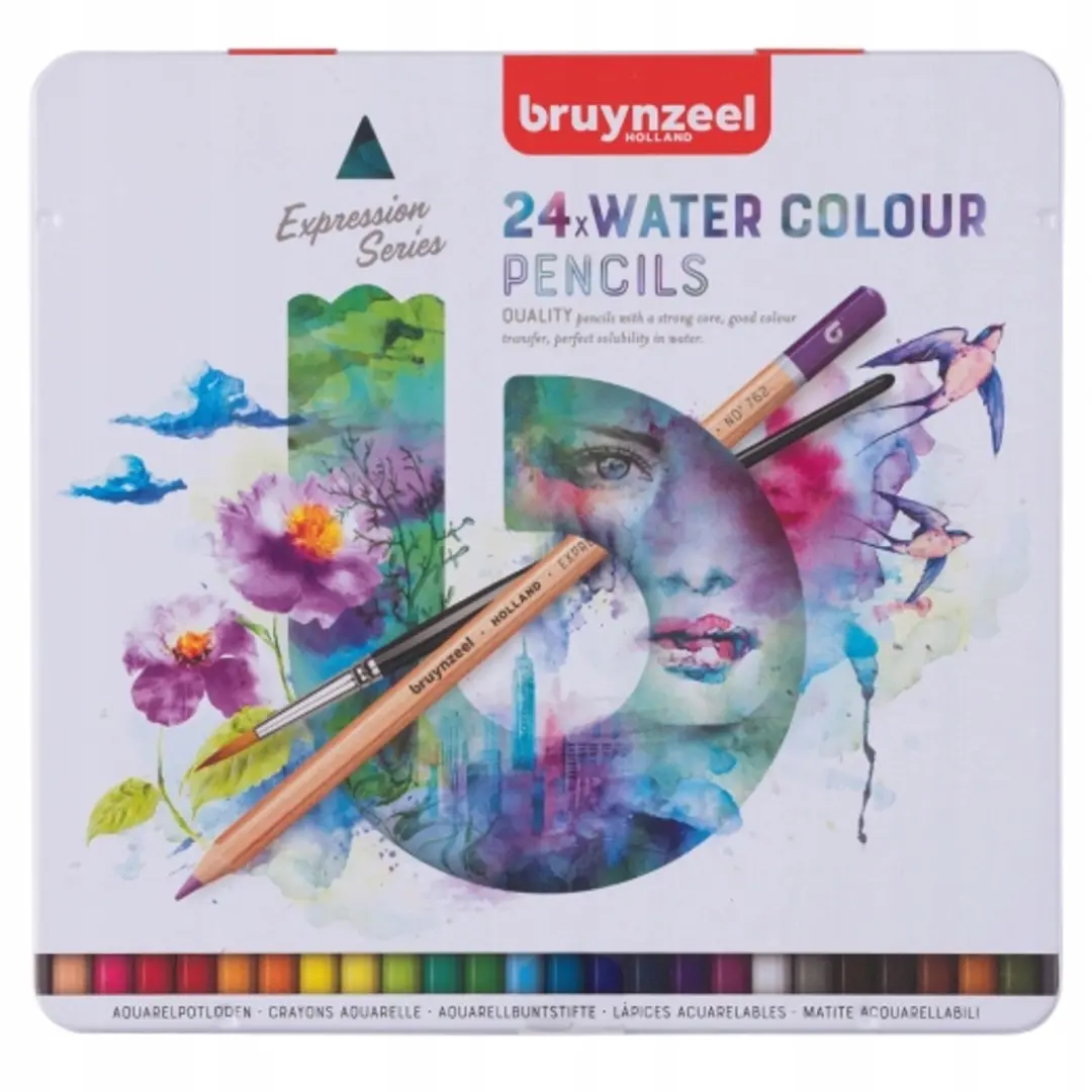 Bruynzeel Expression blik 24 aquarelpotloden met penseel