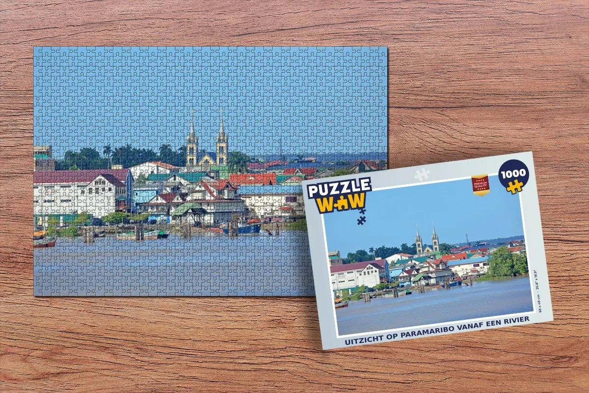 PuzzleWow Legpuzzel Paramaribo Rivier 1000 Stuks - Multicolor