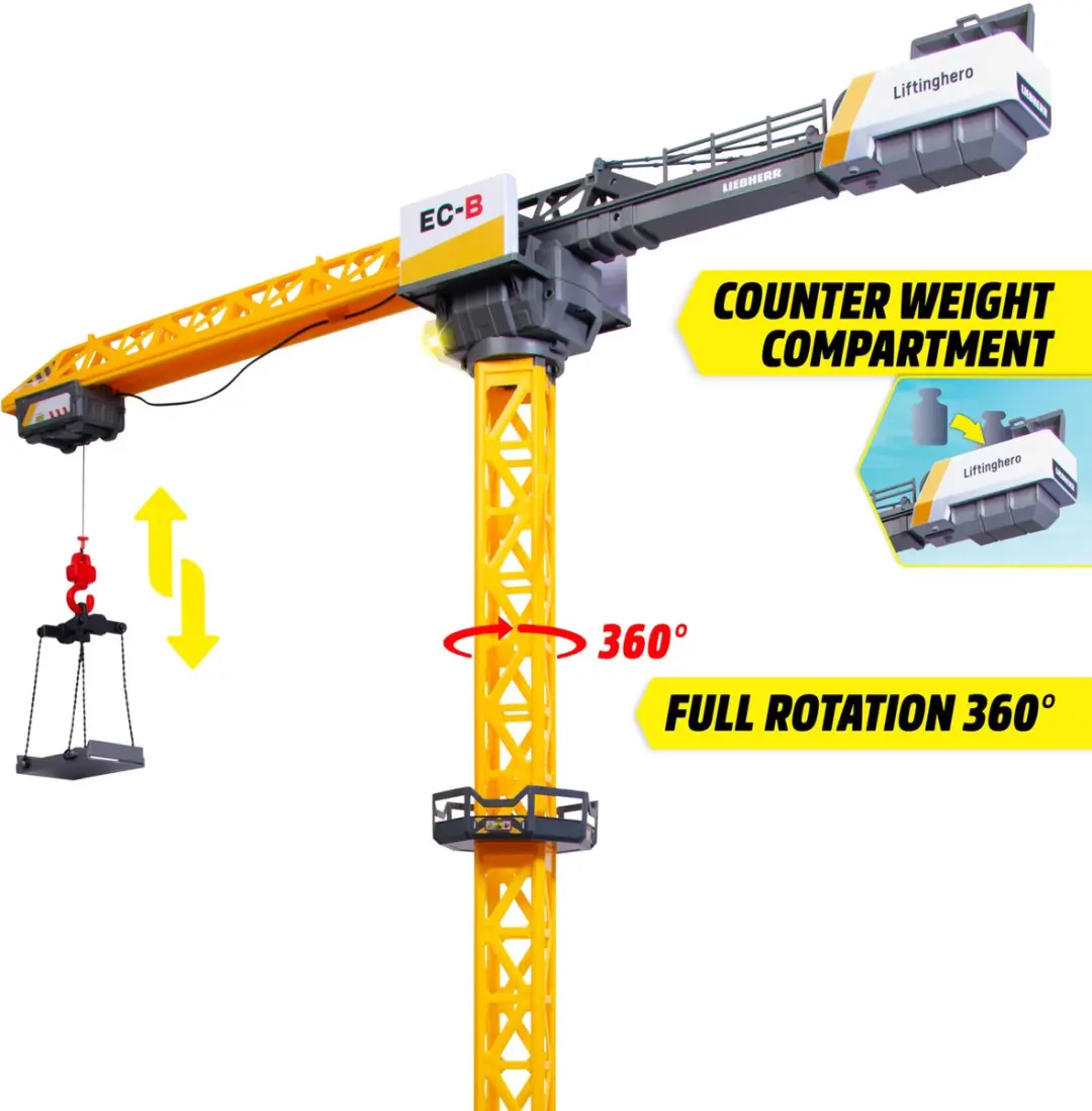 Dickie Toys Liebherr Hero Crane 125cm - Geel - afbeelding 2 van 6