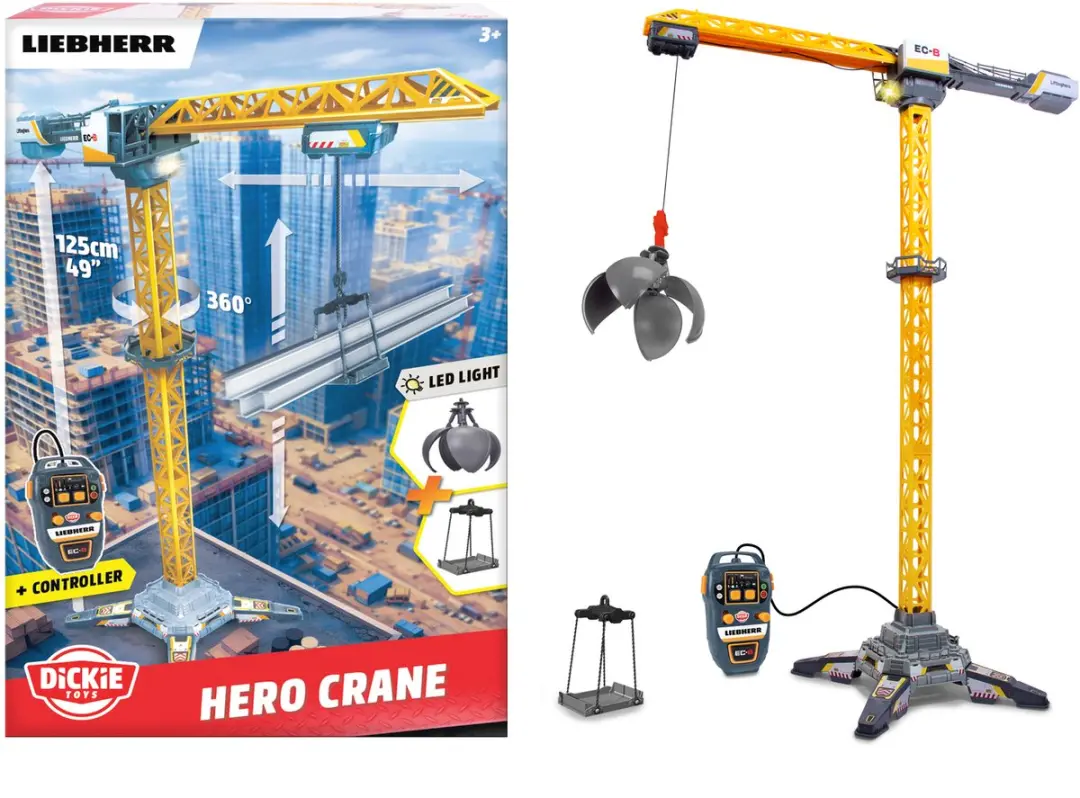 Dickie Toys Liebherr Hero Crane 125cm - Geel - afbeelding 6 van 6