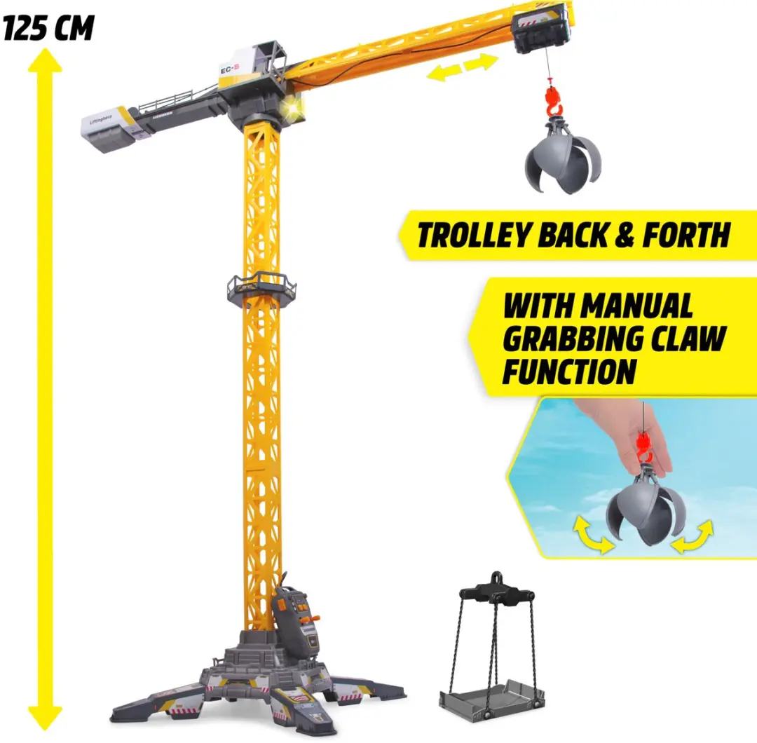 Dickie Toys Liebherr Hero Crane 125cm - Geel - afbeelding 3 van 6