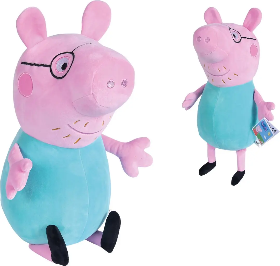 Simba Peppa Pig Papa Junior Knuffel 37cm - afbeelding 2 van 3