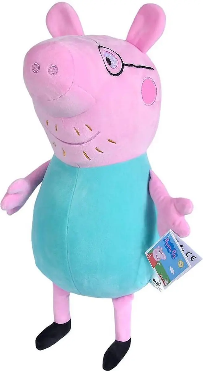 Simba Peppa Pig Papa Junior Knuffel 37cm - afbeelding 3 van 3