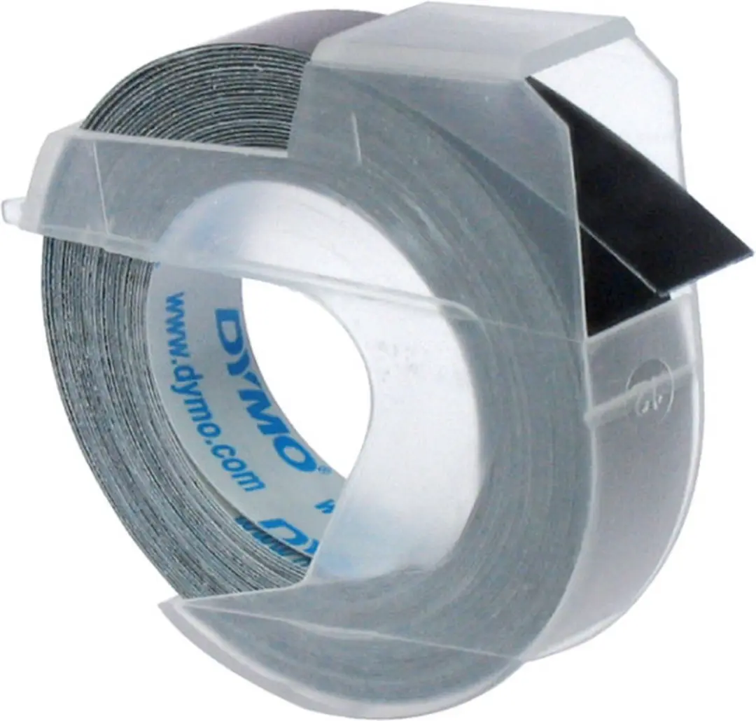 Labeltape Dymo rol 9mmx3M glossy vinyl prof zwart