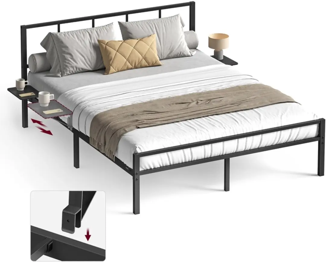 Songmics Bedframe met opbergplanken 206,5x140,5x87cm