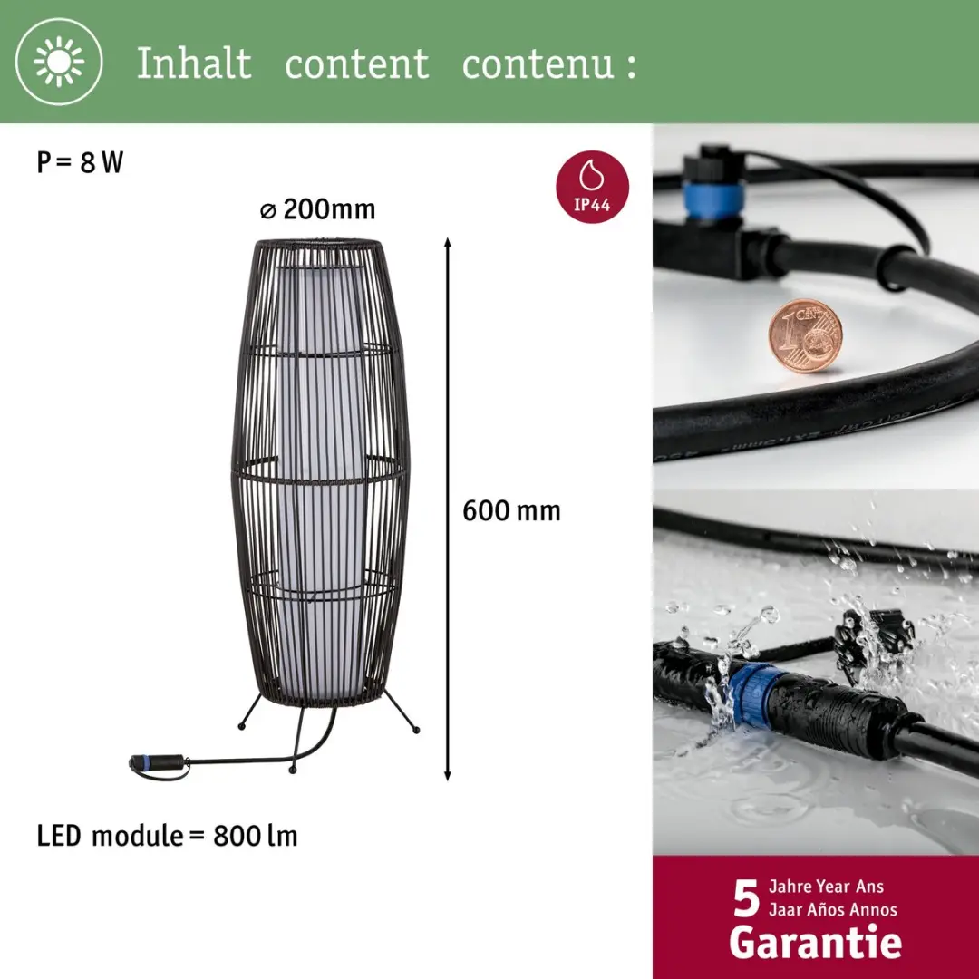 Paulmann Plug & Shine Classic Lichtmand 60cm - Bruin - afbeelding 4 van 6