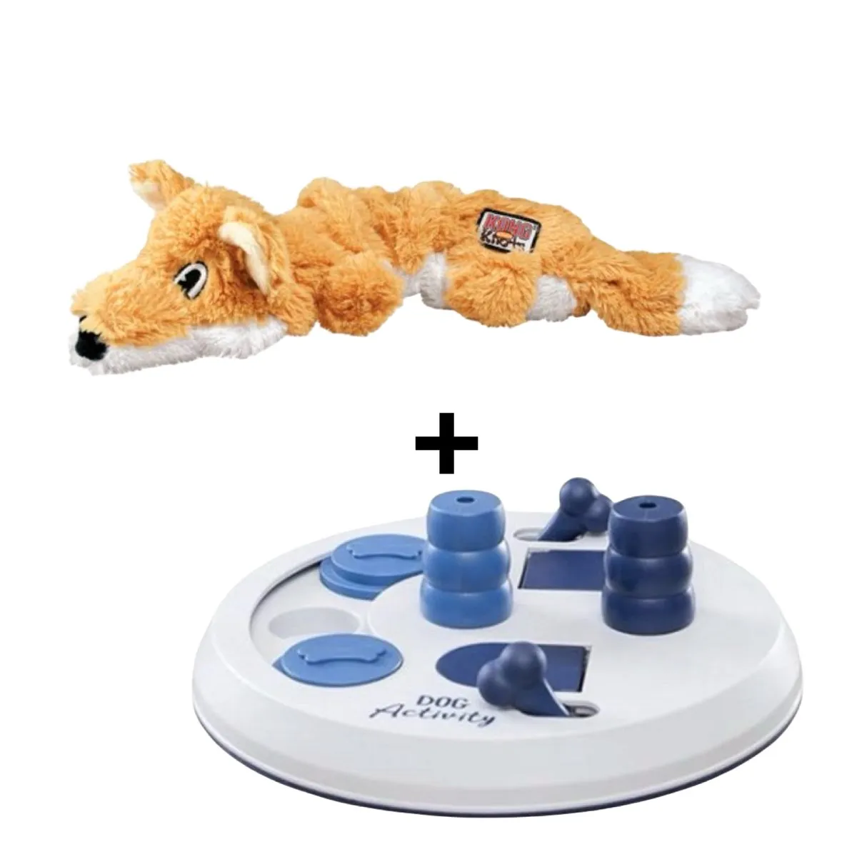 KONG Scrunch Fox 36cm + Trixie Dog Activity Flip Board