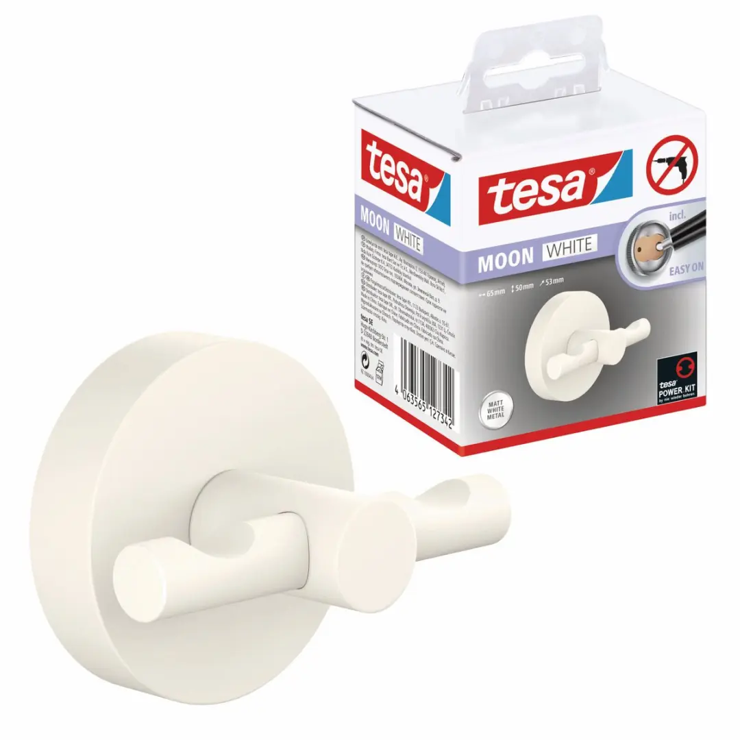 Tesa Jashaak Moon White - 2 Haken - afbeelding 5 van 6