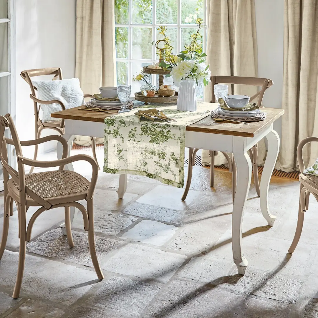 Loberon Tafel Plaish antiekwit/bruin - afbeelding 5 van 6