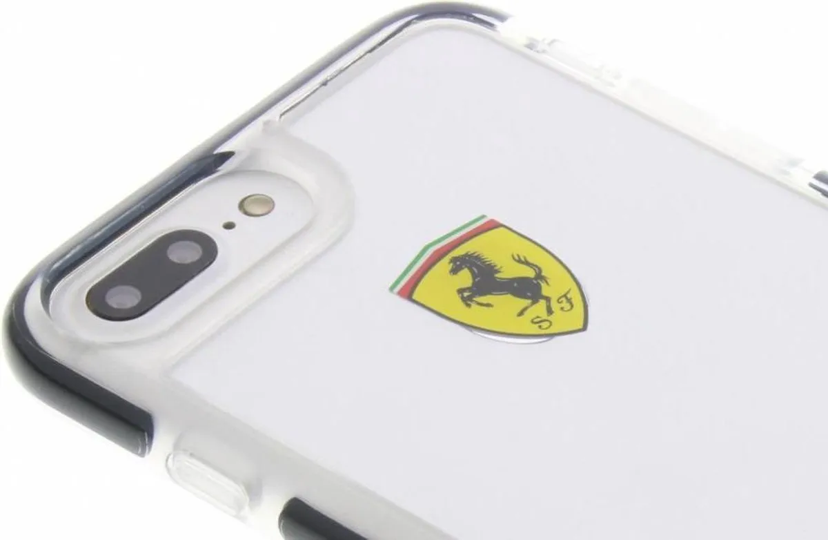 Ferrari iPhone 8 Plus/7 Plus Shockproof Hard Case - Zwart/Transparant