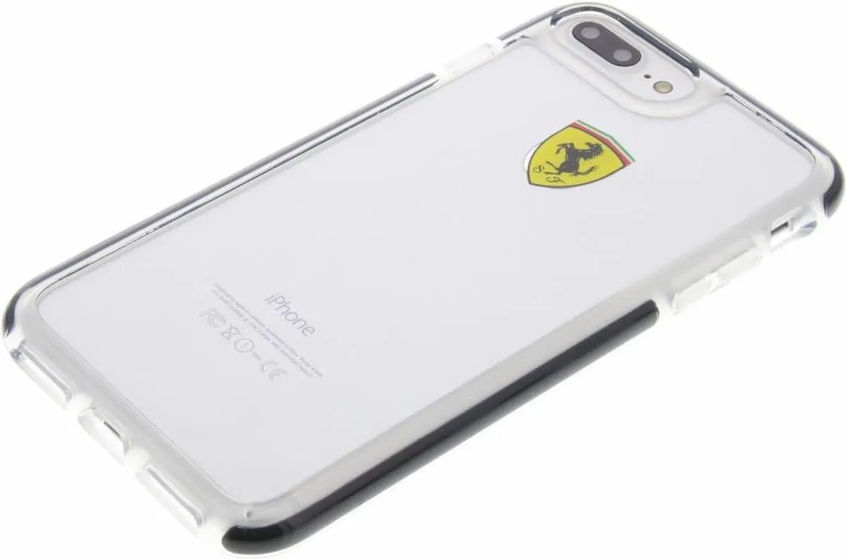 Ferrari iPhone 8 Plus/7 Plus Shockproof Hard Case - Zwart/Transparant
