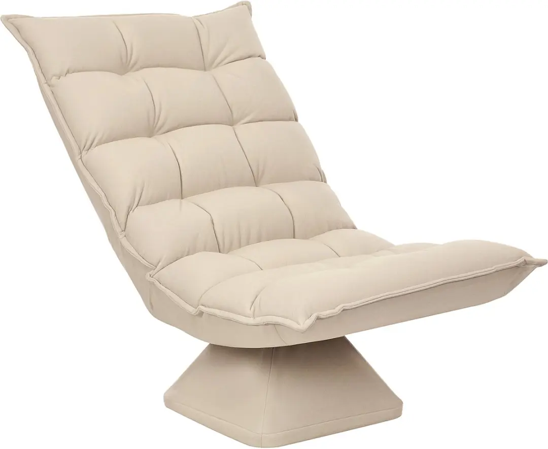 HOMCOM-Bodenstuhl-Stahl, Polyester-62L x 70B x 95H cm-Beige