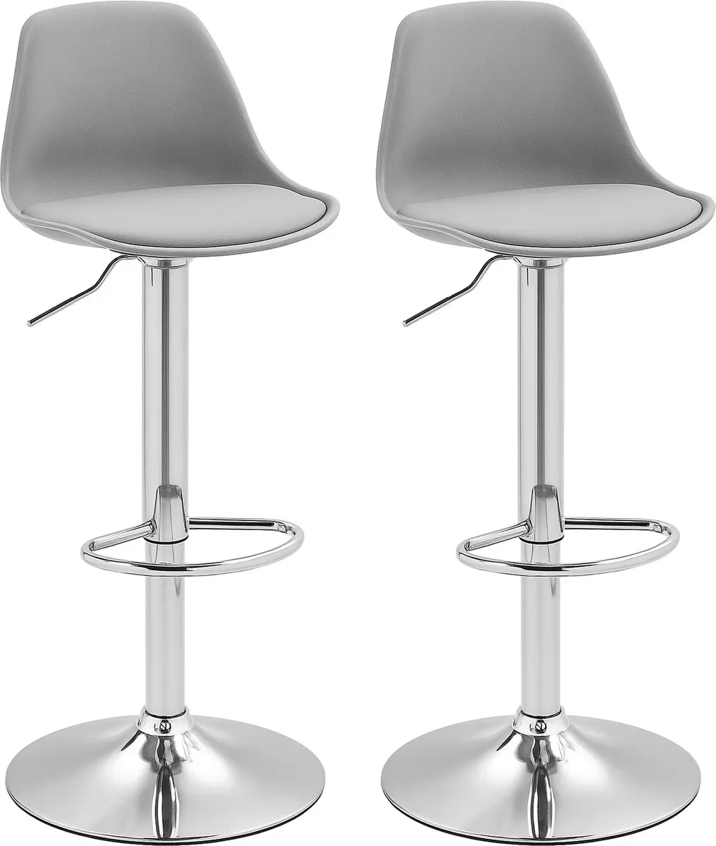 HOMCOM-Barhocker-Kunstleder-38L x 42B x 82-104H cm-Grau