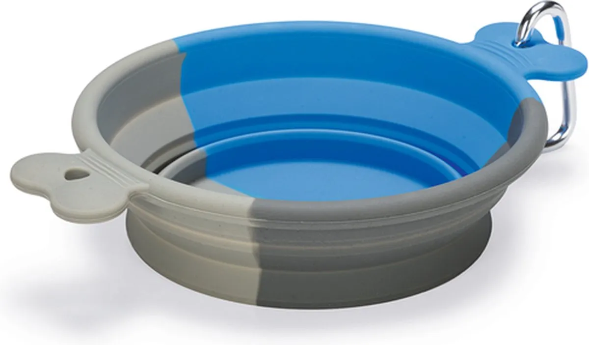 Beeztees Rua Reisbak Hond - Silicone 750ml - Blauw