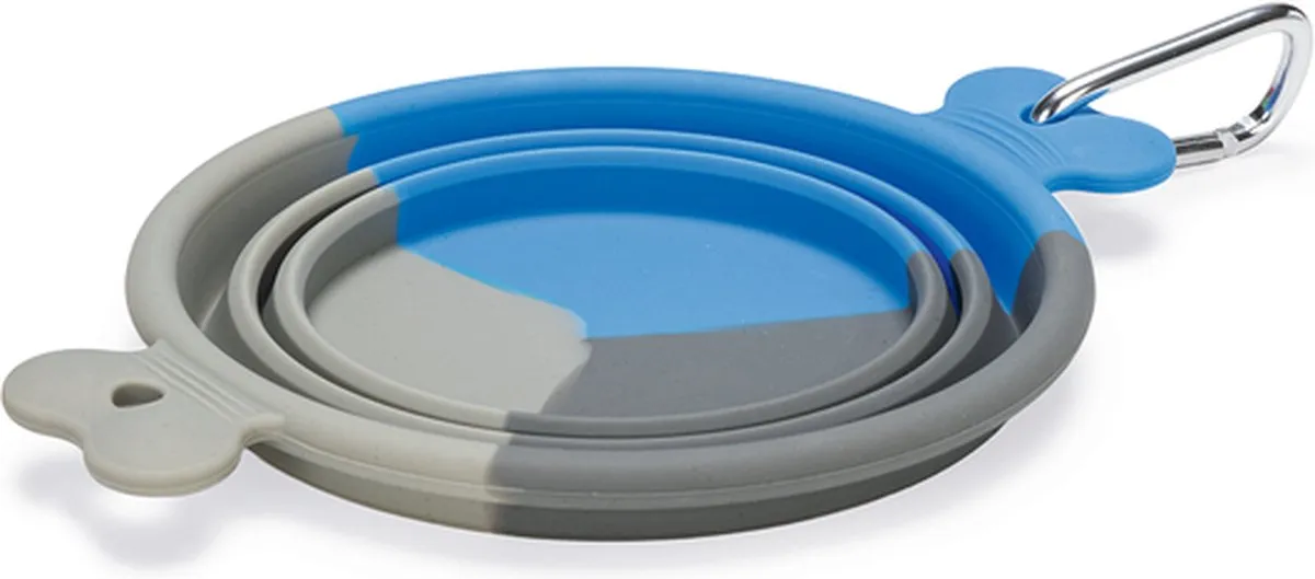 Beeztees Rua Reisbak Hond - Silicone 750ml - Blauw