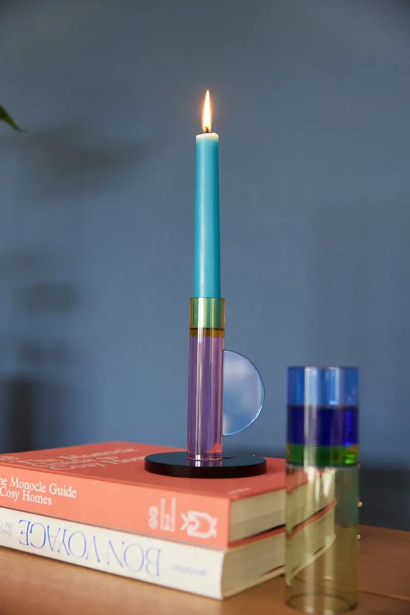 Hübsch Astro Blue Kandelaar - 10cm - Roze - afbeelding 6 van 6