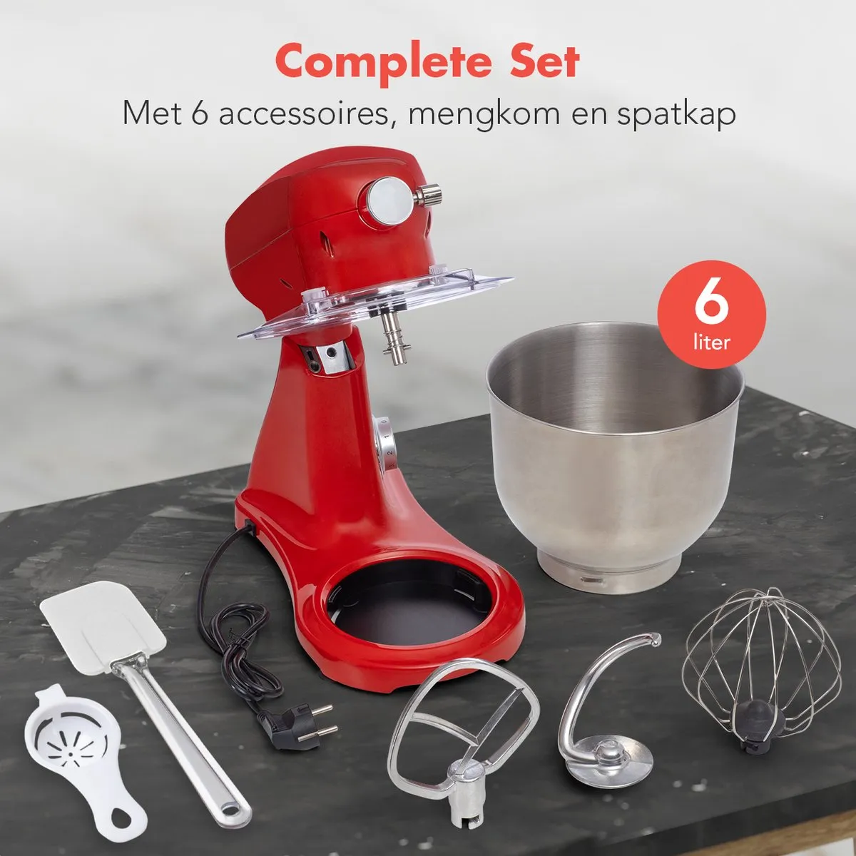KitchenBrothers Keukenrobot 1800W - Rood