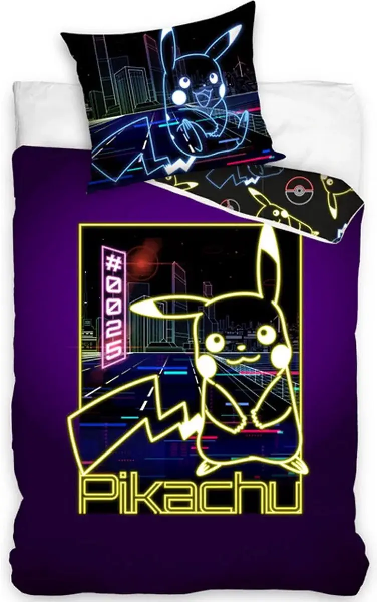 Pokémon Dekbedovertrek City Glow in the Dark 140 x 200 cm