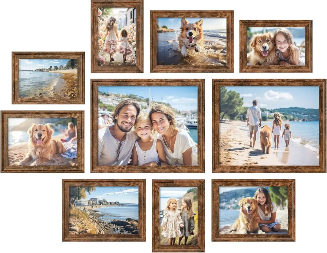 Fotolijsten, set van 10, fotolijsten voor meerdere foto's, wanddecoratie, inclus