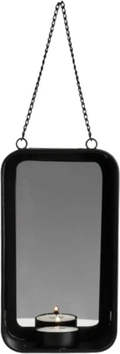 Gusta Wand waxinelichthouder zwart 1 houder 18 cm