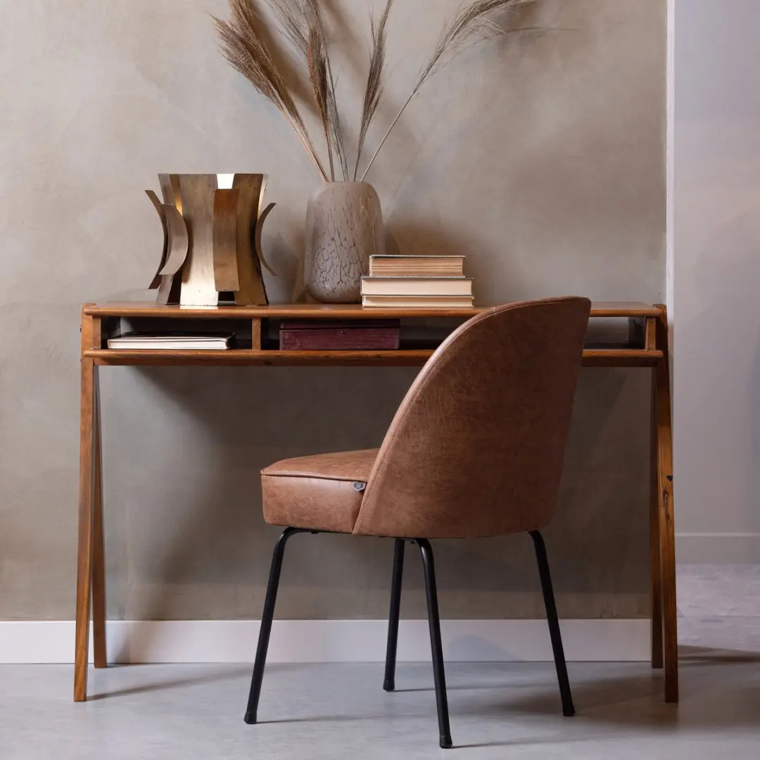 WOOOD Vogue Eetkamerstoel Leer Cognac - afbeelding 3 van 6