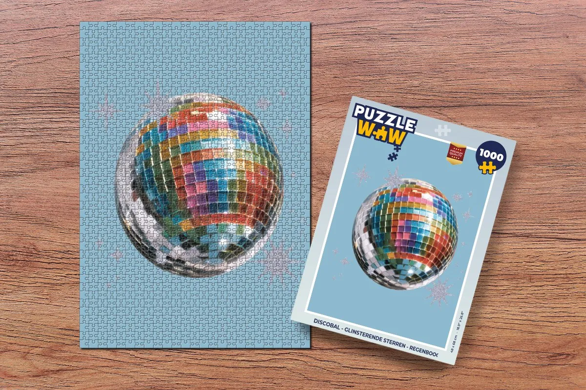 PuzzleWow Discobal Legpuzzel 1000 Stuks - Regenboog