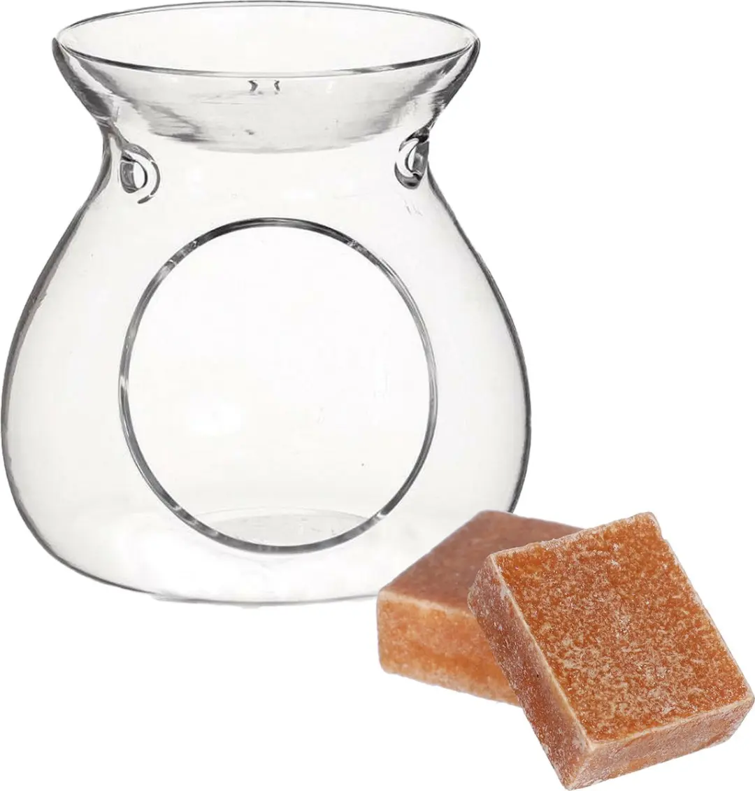Ideas4seasons Amberblokjes/geurblokjes cadeauset - amber geur - inclusief geurbrander - afbeelding 2 van 2