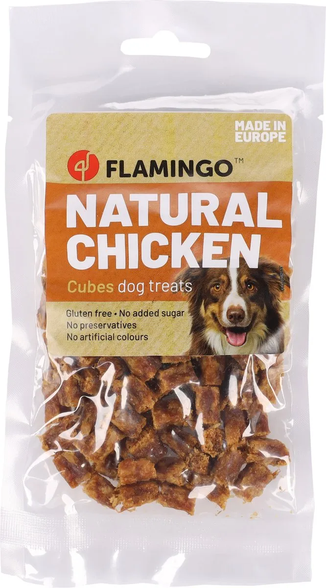 Flamingo Nature Snack Honden Kip Blokjes 80g