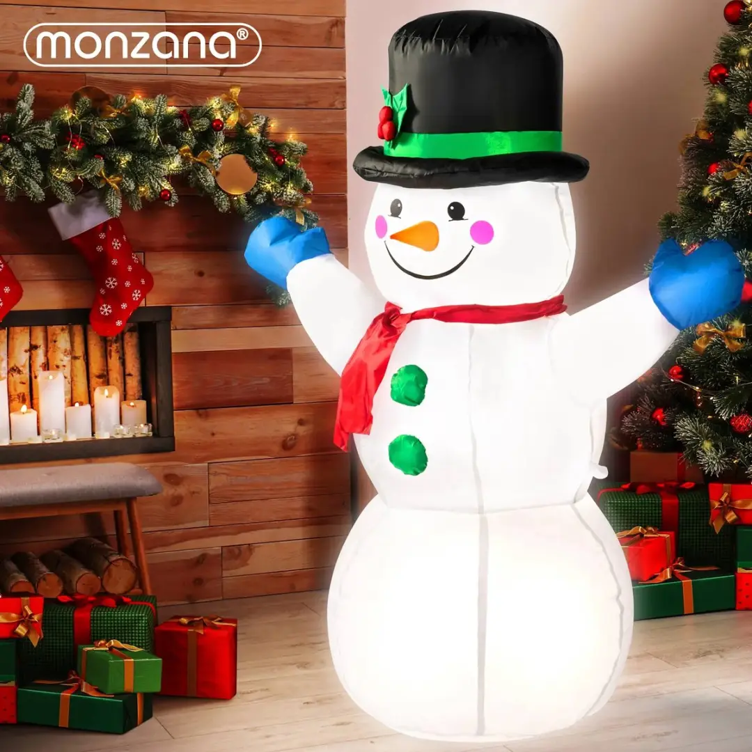 Monzana Opblaasbare Sneeuwman XL 120cm - 3 LED Verlichting - afbeelding 5 van 6
