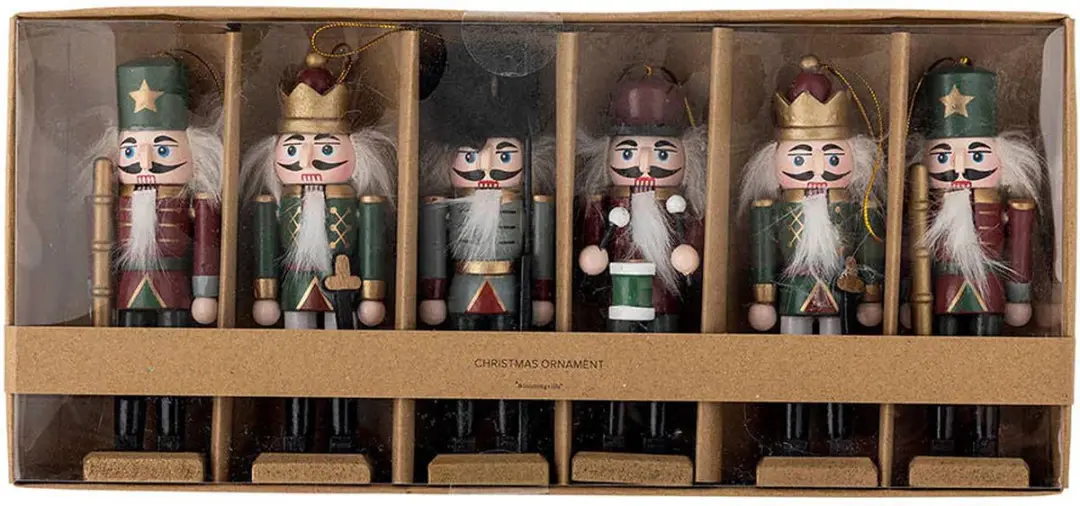 Nikita Kerstdecoratie Set 6 Stuks - Groene Notenkrakerhangers - afbeelding 4 van 6