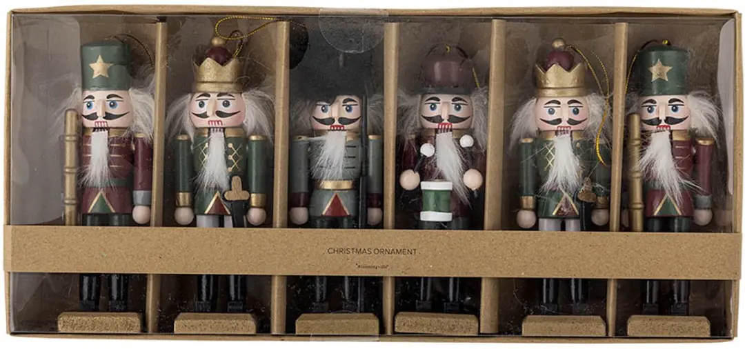 Nikita Kerstdecoratie Set 6 Stuks - Groene Notenkrakerhangers - afbeelding 6 van 6