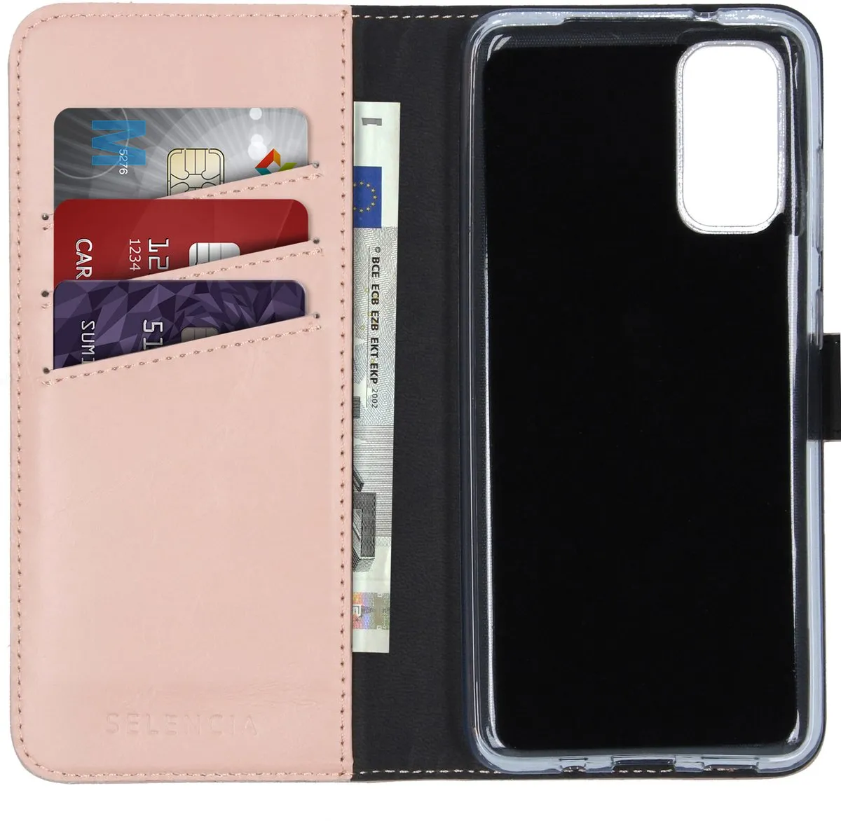 Selencia Bookcase Hoesje Samsung Galaxy S20 - 3 Pasjes - Lichtroze