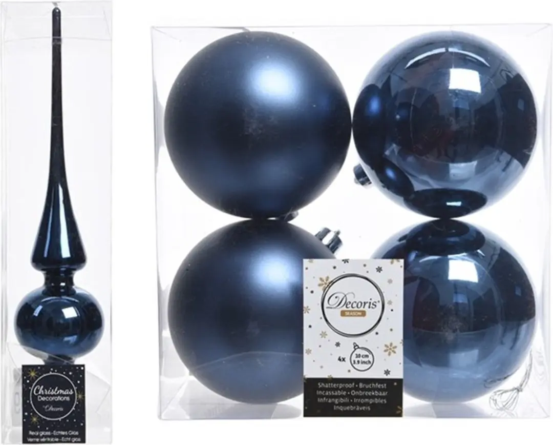 Decoris kerstballen met piek