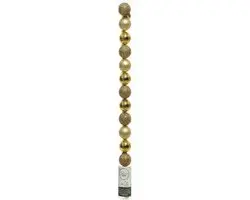 14x stuks kleine kunststof kerstballen goud 3 cm glans/mat/glitter