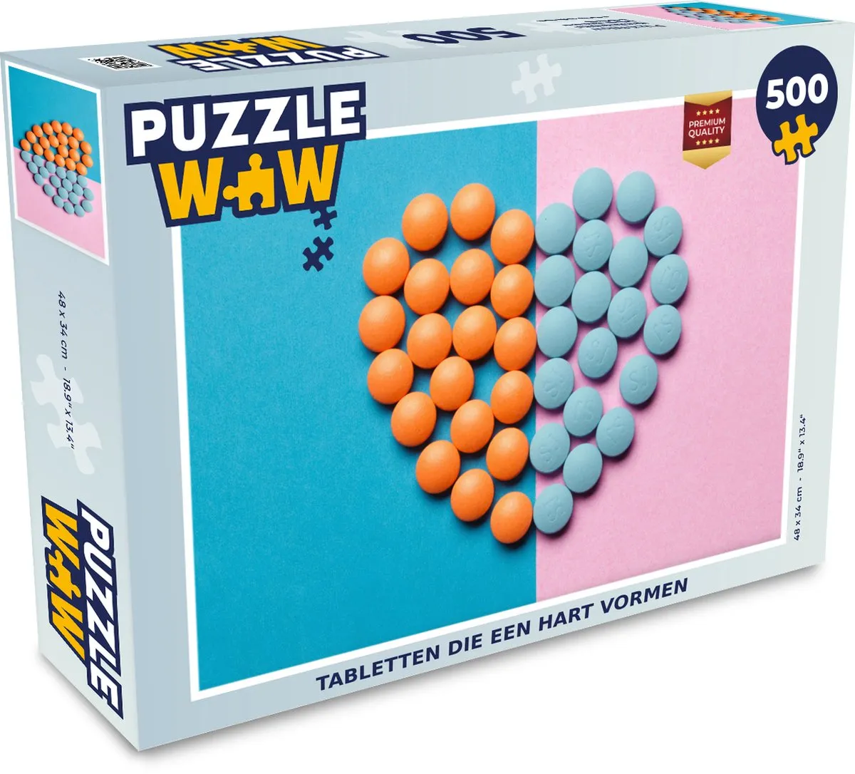 PuzzleWow Hart Legpuzzel 500 Stuks