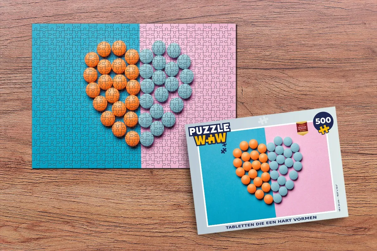 PuzzleWow Hart Legpuzzel 500 Stuks - Multicolor