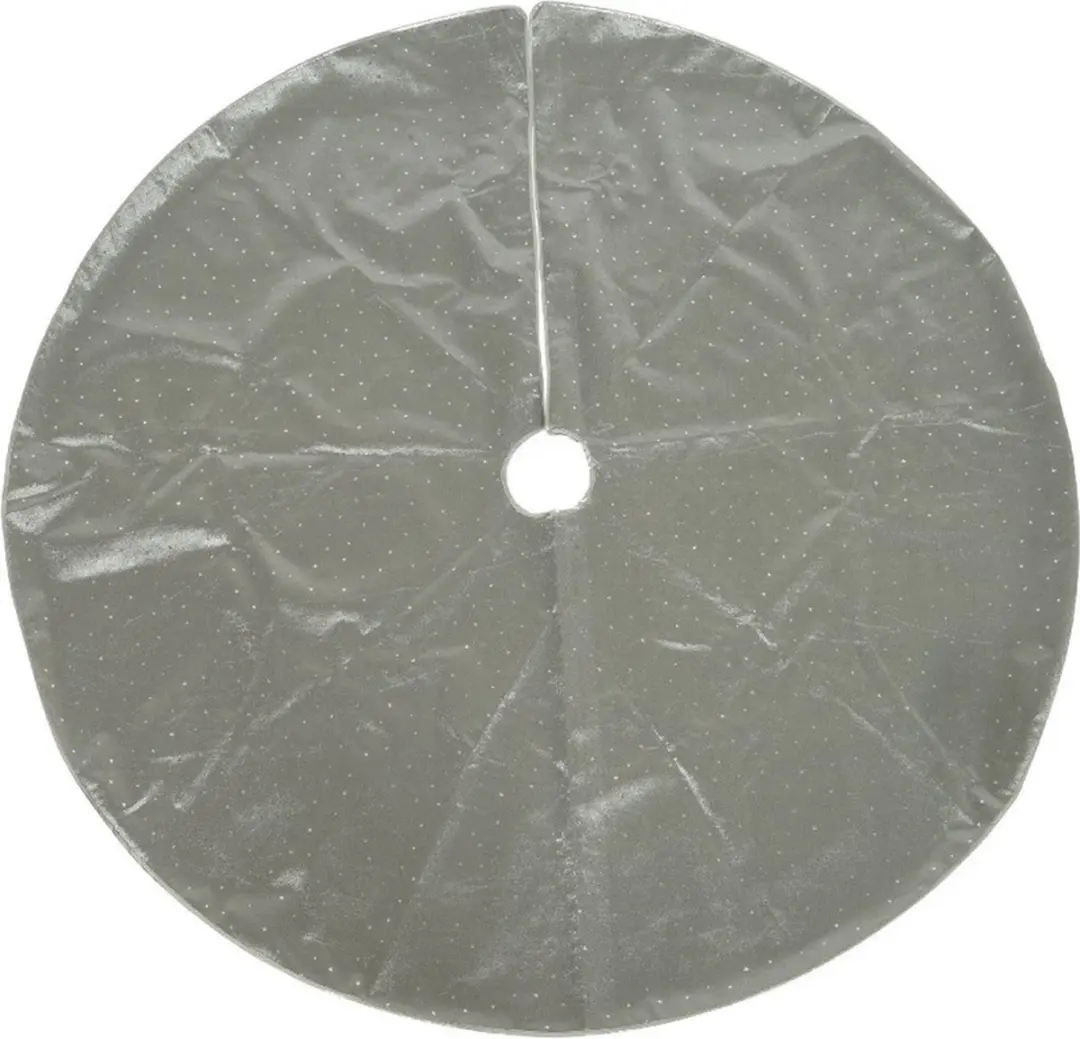 Decoris Kerstboomrok - zilver - D120 cm - polyester - kerstboom kleed - rok voor kerstboom - Kerstversiering/kerstdecoratie