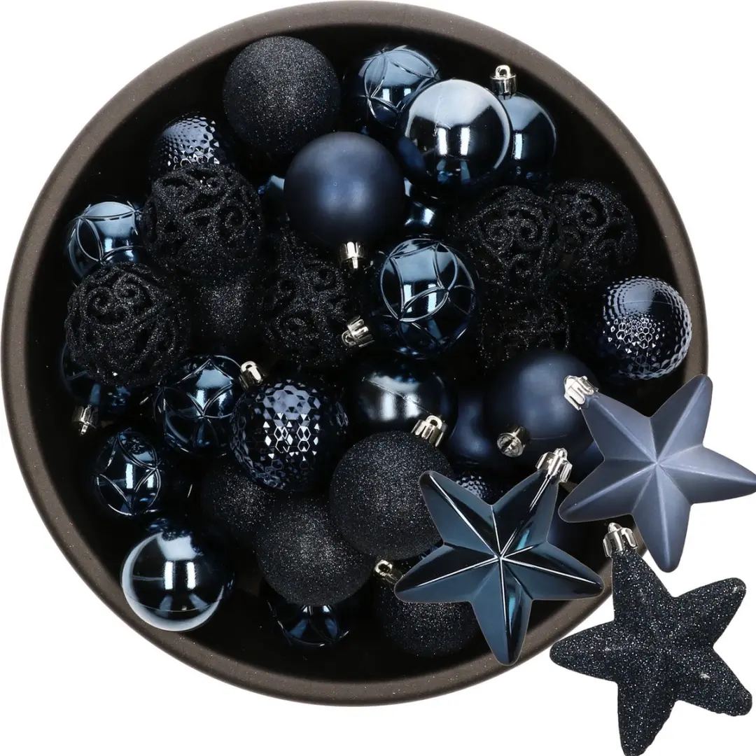 Kerstballen en sterren ornamenten