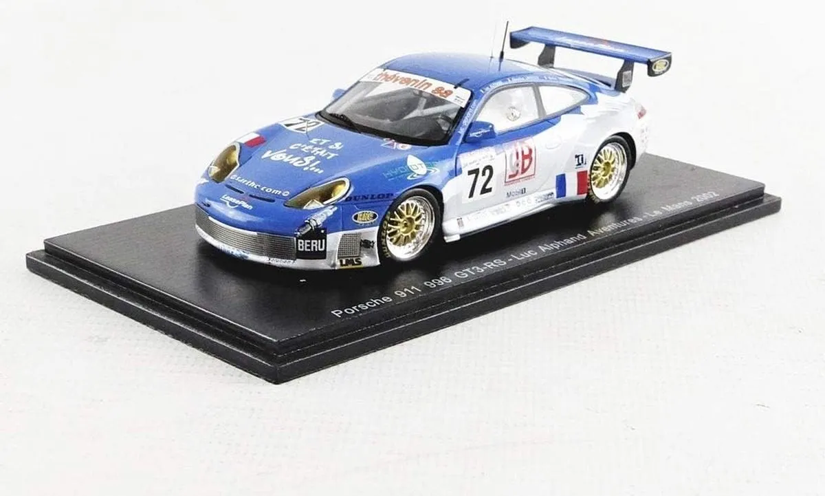 Porsche 911 996 GT3-RS Luc Alphand Aventures #72 Le Mans 2002 - 1:43 Spark - afbeelding 6 van 6